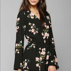 Urban Outfitters black floral romper Small